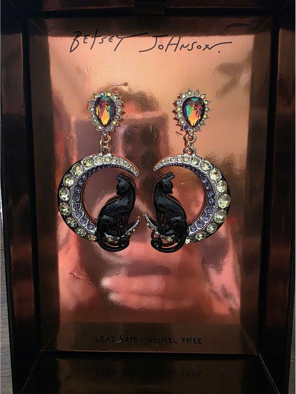 NWT| Betsey Johnson| Cat Earrings